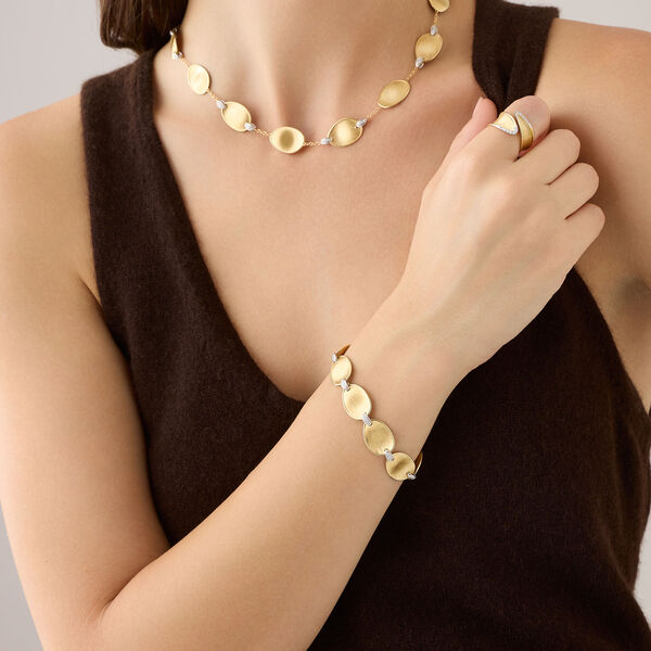 Lunaria Yellow Gold and Diamond Bracelet